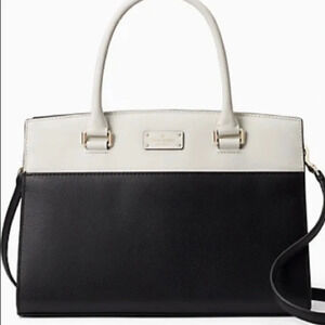 KATE SPADE Grove Street  Caley Satchel Black White
